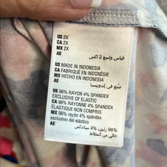 Style & Co Red, Pink, Blue Ruched Cap Sleeve Blouse size 2X NWT - Picture 3 of 7